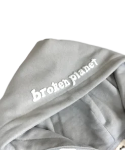 BROKEN PLANET GREY ZIP UP HOODIE