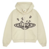 Broken Planet Zip Up White Hoodie